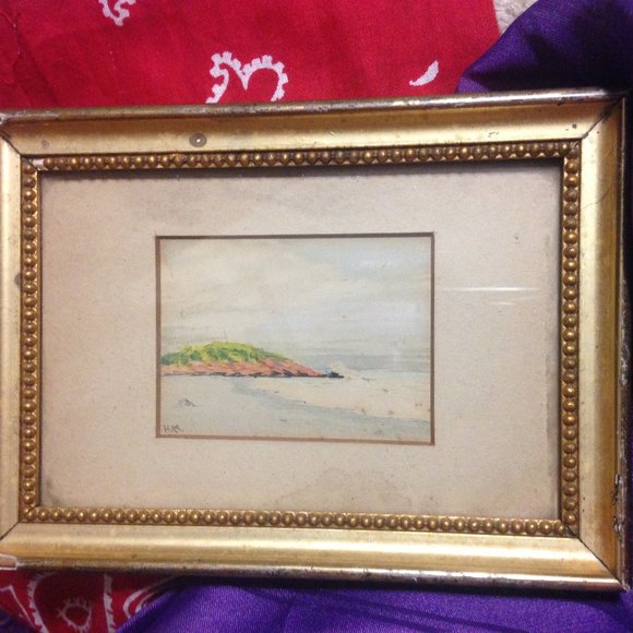 Antique Landscape Watercolor - Picture 1 of 5